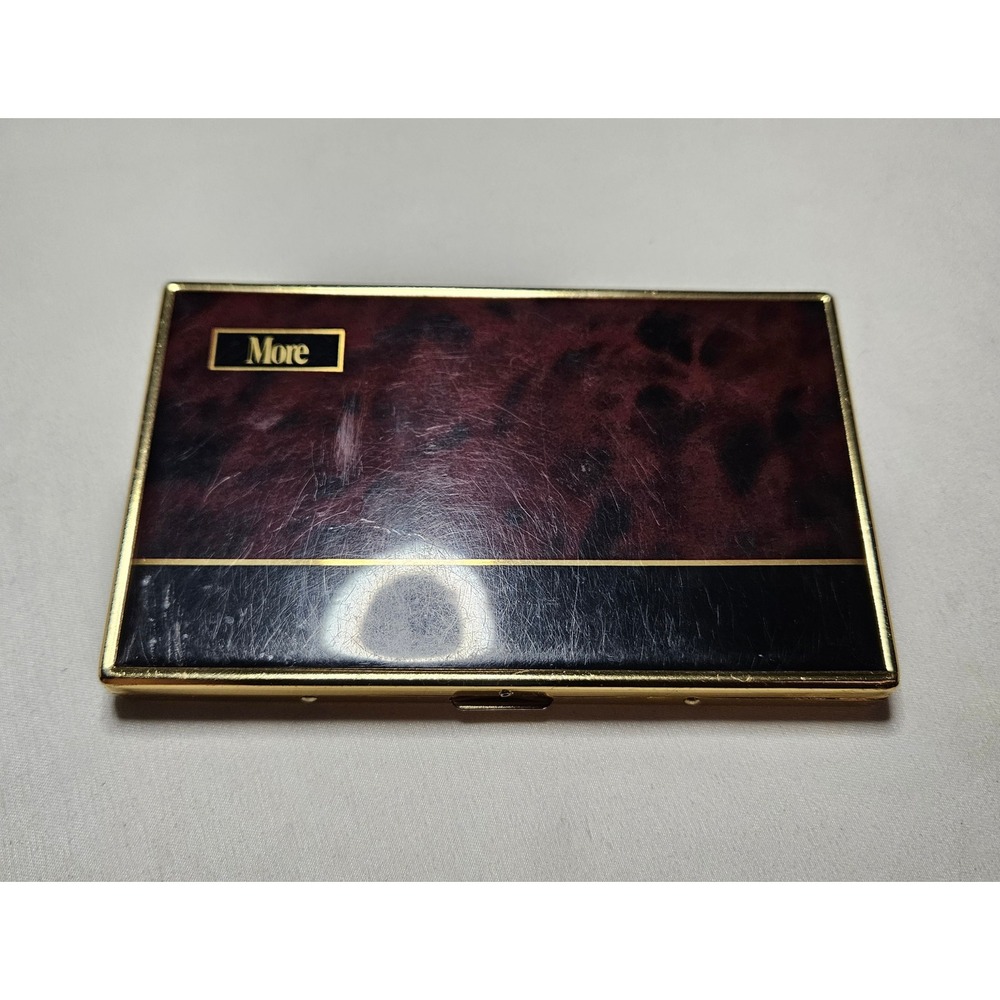 More Cigarette Case Unisex OS Brown Gold Faux Tortoise Vintage Card Holder EVC